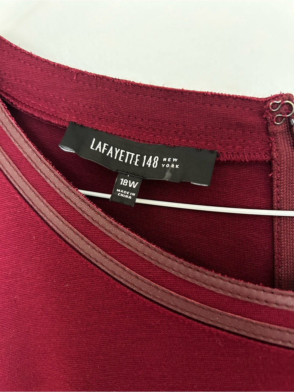 Lafayette 148 New York Burgundy Midi Pocketed Sheath Dress 18W - Picture 7 of 8